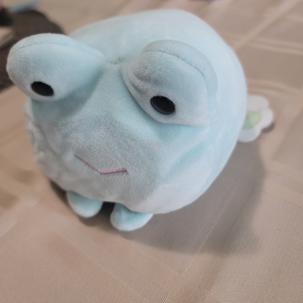 Plush Frog Toy for Small Pets - Light Blue